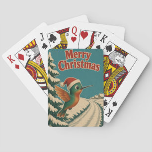 Baraja De Cartas Pájaro Mosca Nieve Camino Animal Navidad