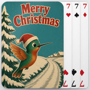 Baraja De Cartas Pájaro Mosca Nieve Camino Animal Navidad