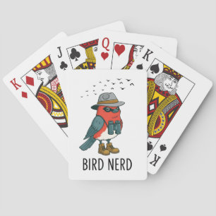 Baraja De Cartas Pájaro Nerd Funny Bird Mirando Aves Aves Lover