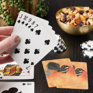 Baraja De Cartas Pájaro Personalizado Gris Fantail Cum Birdorable