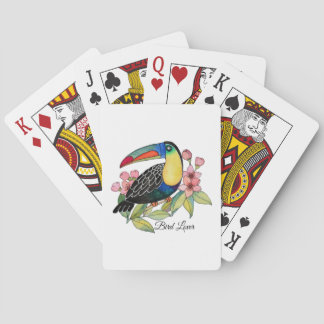 Baraja De Cartas Pájaro Turco Acuático Con Flores