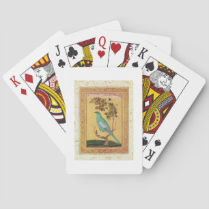 Baraja De Cartas Pájaro verde, Mughal (aguazo en el papel)