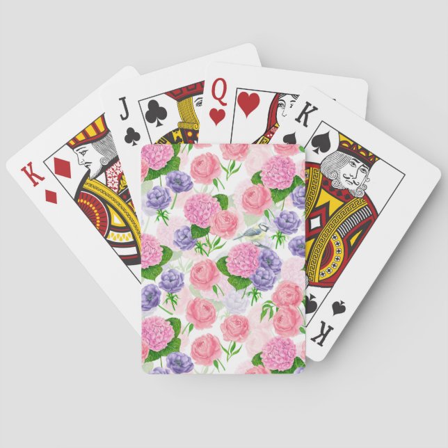 Baraja De Cartas Pájaro y flores (Reverso)