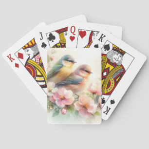 Baraja De Cartas Pájaros de amor dulces pastel de primavera flores