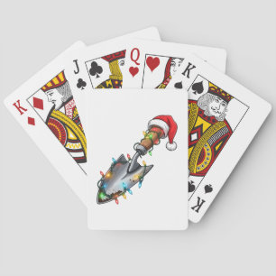 Baraja De Cartas Pala de jardinería envuelta en luces de Navidad