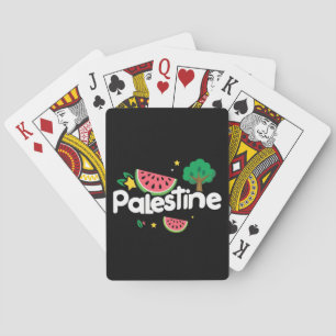 Baraja De Cartas Palabra palestina escueta rodeada por un árbol de