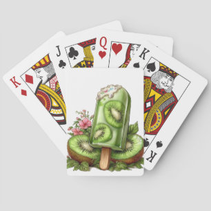BARAJA DE CARTAS PALETA DE KIWI VERDE CON FRUTA