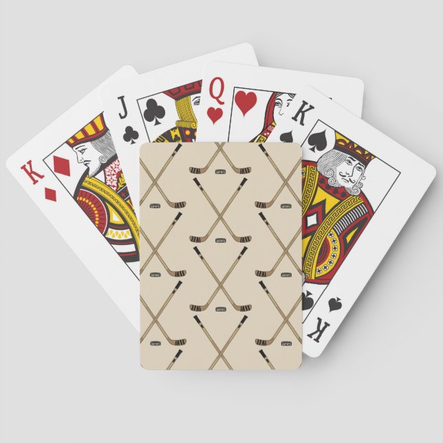 Baraja De Cartas Palillos y duende malicioso cruzados de hockey (Reverso)