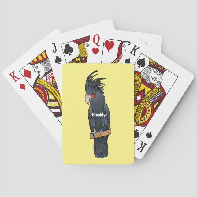 Baraja De Cartas Palm cockatoo bird cartoon illustration (Reverso)