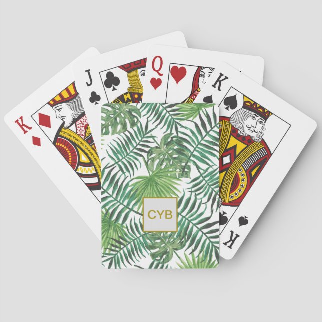 Baraja De Cartas Palm deja tarjetas de reproducción clásicas (Reverso)