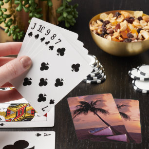 Baraja De Cartas Palm Tree y Bote Beach Sunset