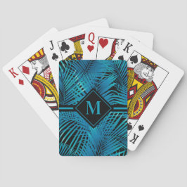 Baraja De Cartas Palm turquesa monogramada