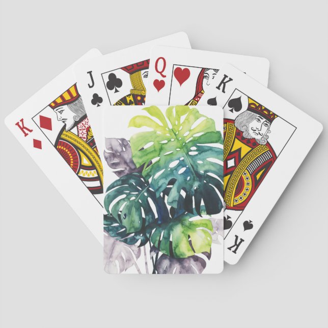 Baraja De Cartas Palmas crepusculares - hoja partida (Reverso)