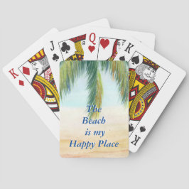 Baraja De Cartas Palmera en un día soleado en la playa