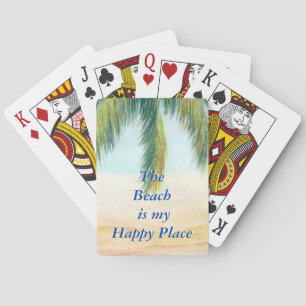 Baraja De Cartas Palmera en un día soleado en la playa