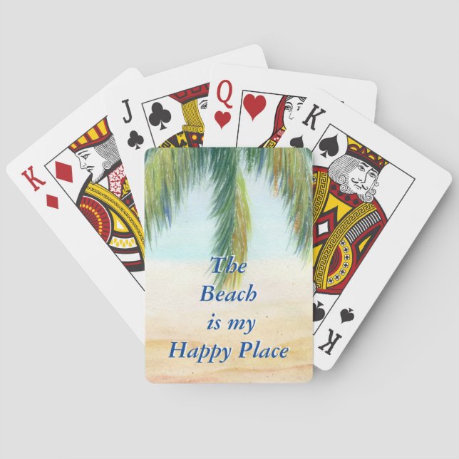 Baraja De Cartas Palmera en un día soleado en la playa (Reverso)