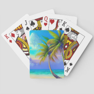 Baraja De Cartas Palmeras al caer la noche Tropical 