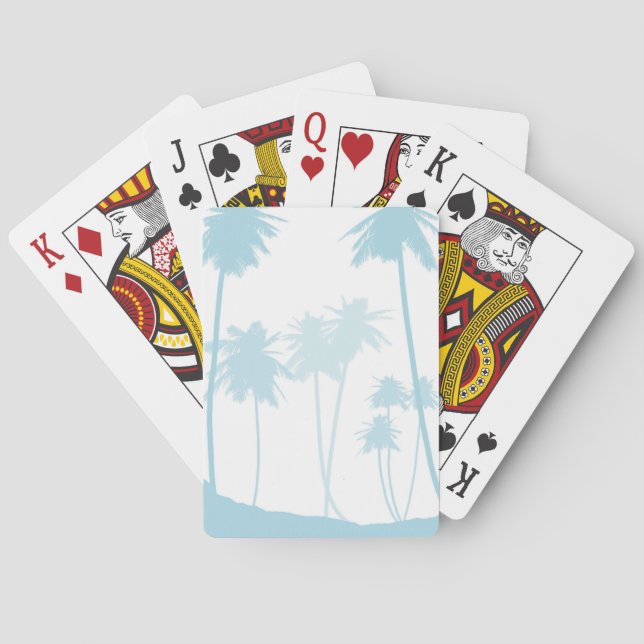 Baraja De Cartas Palmeras azules (Reverso)