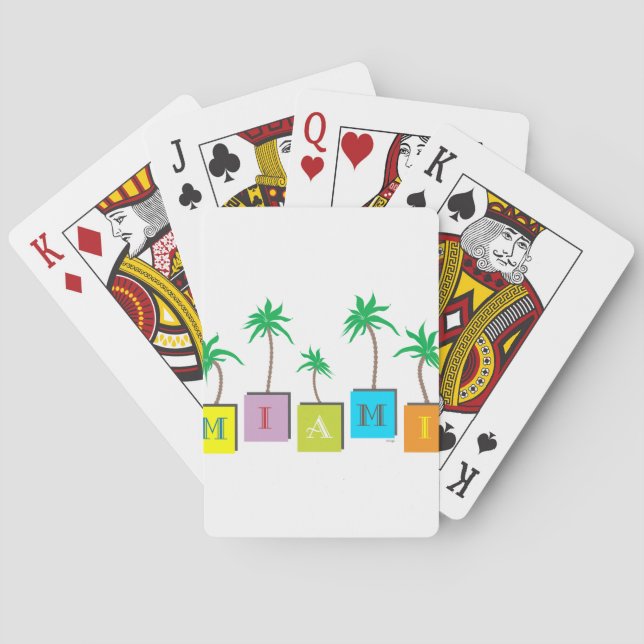 Baraja De Cartas Palmeras de Miami Beach (Reverso)