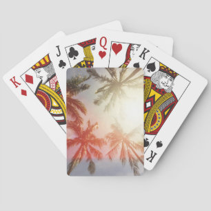 Baraja De Cartas Palmeras del coco contra el Sun