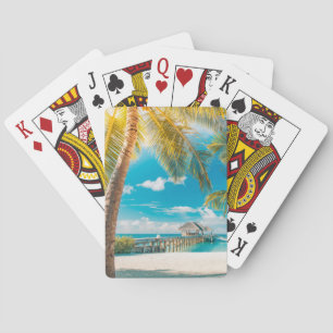 Baraja De Cartas Palmeras en la puesta del sol