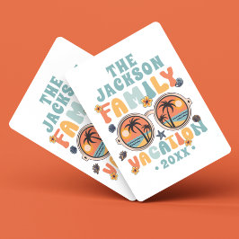 Baraja De Cartas Palmeras gafas de sol retro vacaciones familiares