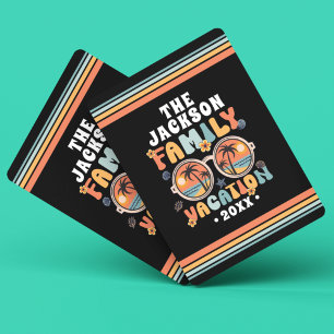 Baraja De Cartas Palmeras gafas de sol retro vacaciones familiares