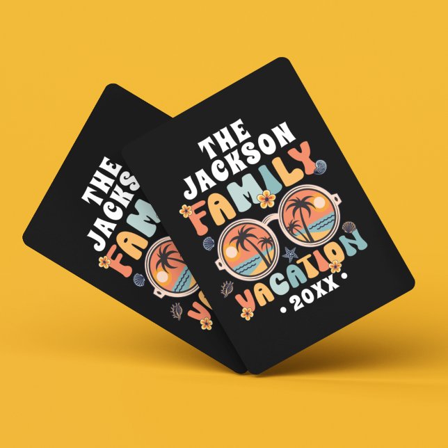 Baraja De Cartas Palmeras gafas de sol retro vacaciones familiares (Subido por el creador)