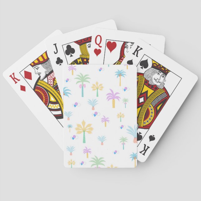Baraja De Cartas Palmeras Gráficas Retro (Reverso)