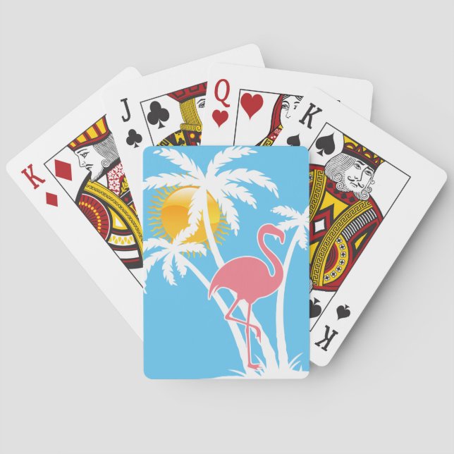 Baraja De Cartas Palmeras tropicales de playa (Reverso)