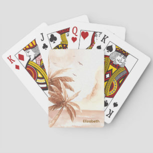 Baraja De Cartas Palmeras Tropicales Rústicas