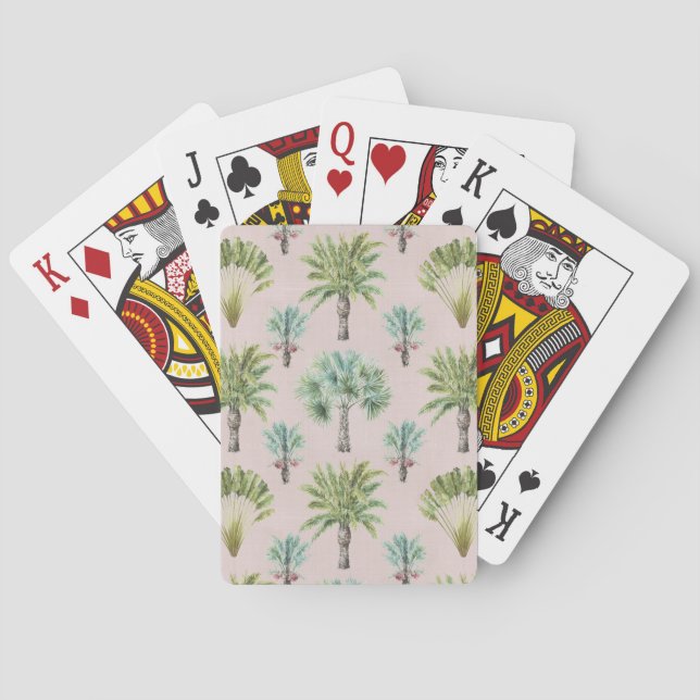 Baraja De Cartas Palmeras verdes mezcladas (Reverso)