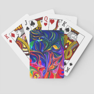 Baraja De Cartas Palo de brillo trippy con girasol arco iris