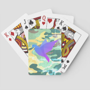 Baraja De Cartas Paloma de camuflaje, tarjetas de paz