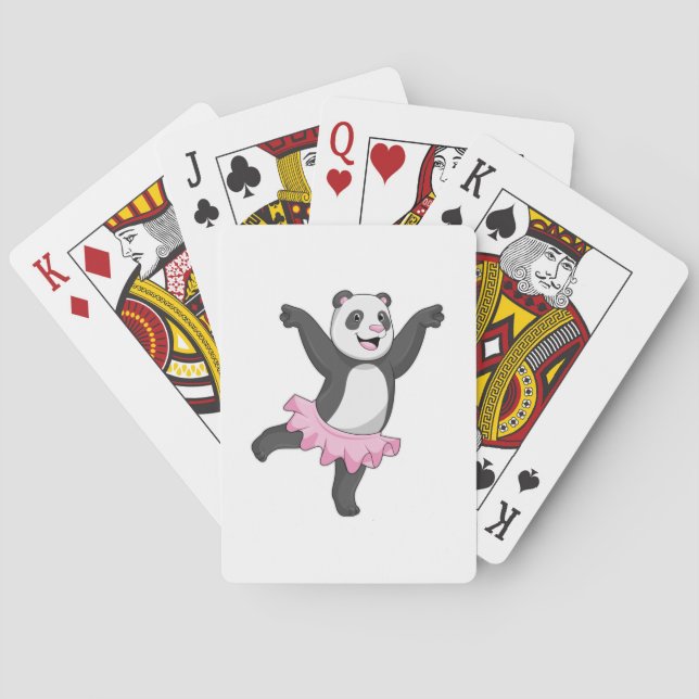 Baraja De Cartas Panda como Ballerina en el ballet (Reverso)