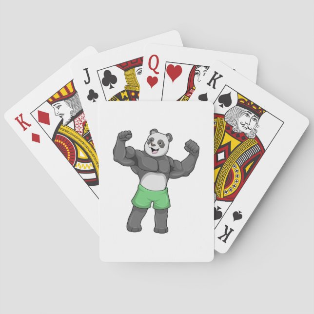 Baraja De Cartas Panda como constructora de cuerpos en Bodybuilding (Reverso)