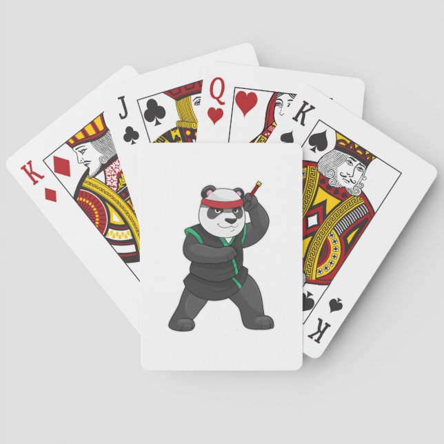 Baraja De Cartas Panda como Ninja en disfraz (Reverso)