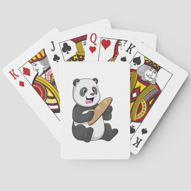 Baraja De Cartas Panda como panadero con pan (Reverso)