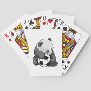 Baraja De Cartas Panda con balón de fútbol
