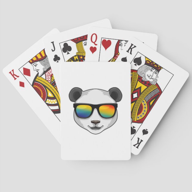 Baraja De Cartas Panda con gafas de sol (Reverso)