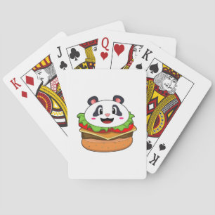 Baraja De Cartas Panda con hamburguesa