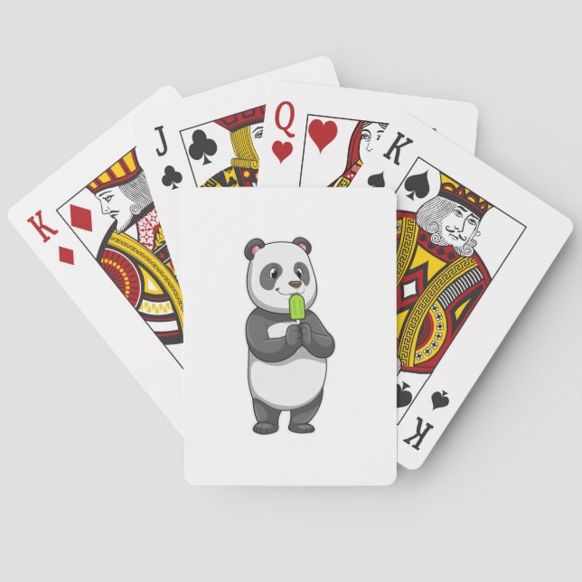 Baraja De Cartas Panda con Popsicle (Reverso)
