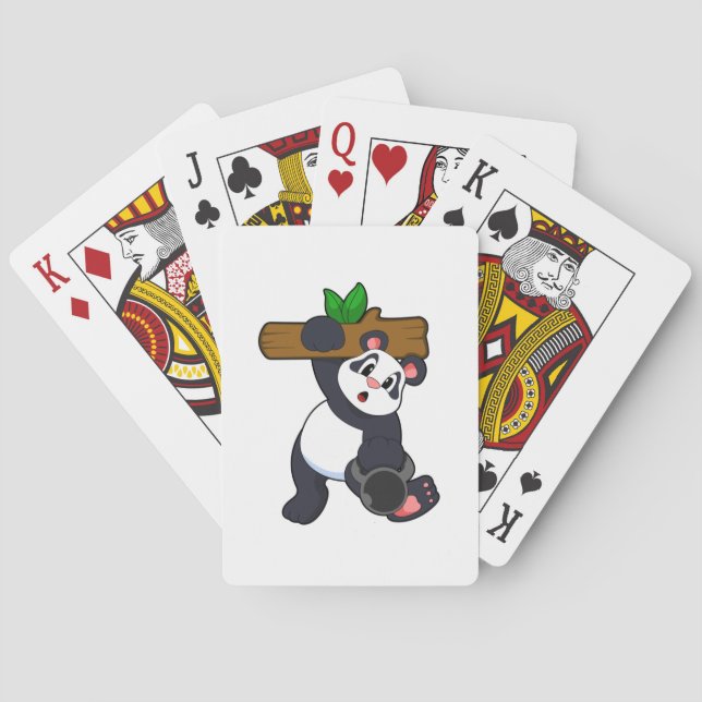 Baraja De Cartas Panda con Wood en entrenamiento de fuerza (Reverso)