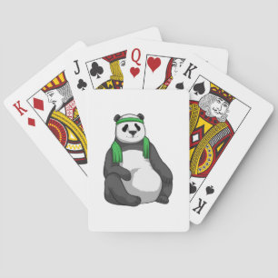 Baraja De Cartas Panda en forma con toalla
