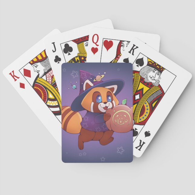Baraja De Cartas Panda espacial Halloween (Reverso)
