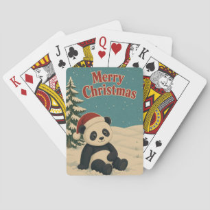 Baraja De Cartas Panda Invierno Campo Animal Navidad