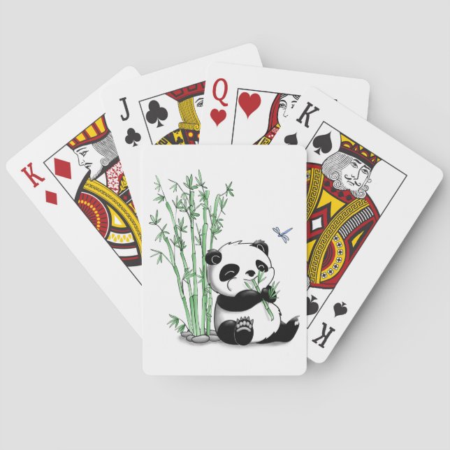 Baraja De Cartas Panda que come el bambú (Reverso)