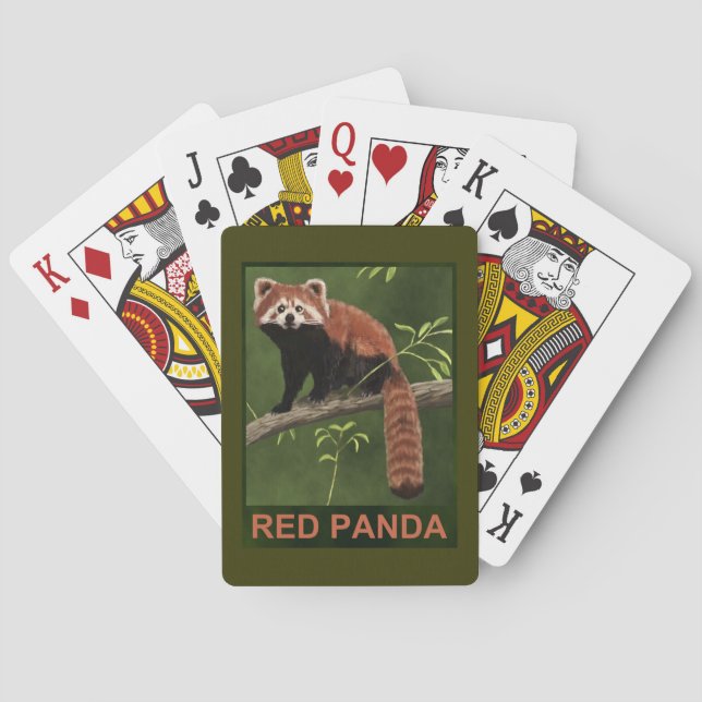 Baraja De Cartas Panda rojo (Reverso)