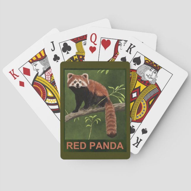 Baraja De Cartas Panda rojo (Reverso)