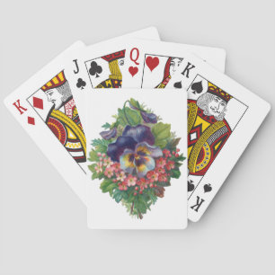 Baraja De Cartas Pansy Púrpura Victoriano Bouquet para el Día de la
